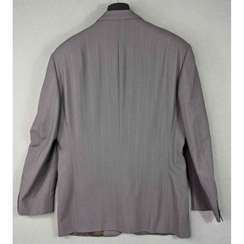 Gianni Daveri Wool Suit Men's 50R Cupro Stripe Italy Business Formal Office Work